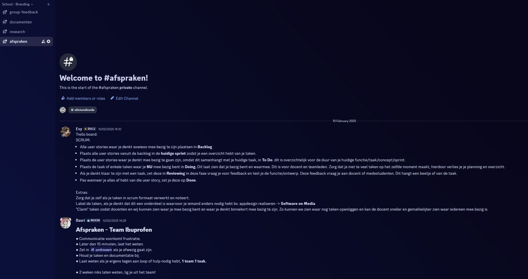 Discord channel for branding project